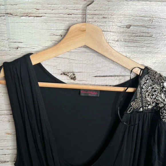 Miss selfridge dress black sparkly size medium ruffle - Picture 4 of 9